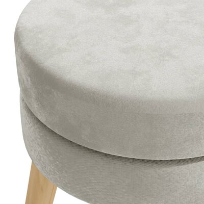 vidaXL Round Hocker Light Grey Velvet