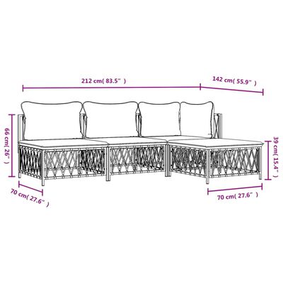 vidaXL 4 Piece Garden Lounge Set with Cushions Anthracite Steel