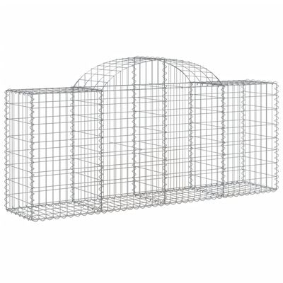 vidaXL Arched Gabion Baskets 4 pcs 200x50x80/100 cm Galvanised Iron