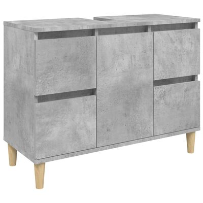 vidaXL Sink Cabinet Concrete Grey 80x33x60 cm Engineered Wood