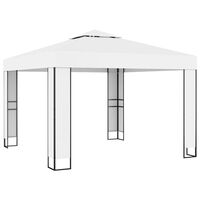 vidaXL Gazebo with Double Roof 3x3 m White