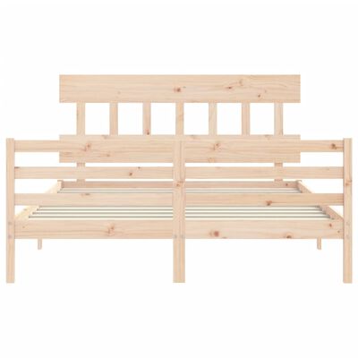 vidaXL Bed Frame without Mattress King Size Solid Wood