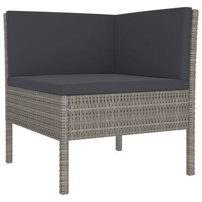 vidaXL 9 Piece Garden Lounge Set with Cushions Poly Rattan Grey