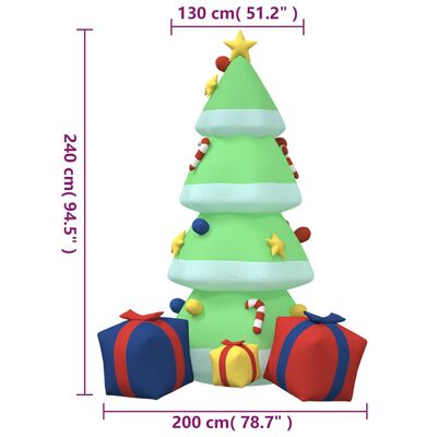 vidaXL Inflatable Christmas Tree with LEDs 240 cm