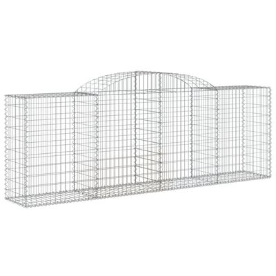 vidaXL Arched Gabion Baskets 9 pcs 300x50x100/120 cm Galvanised Iron