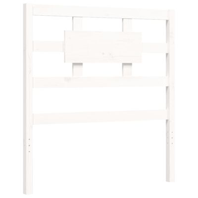 vidaXL Bed Frame with Headboard White Single Solid Wood