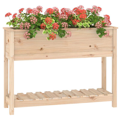 vidaXL Planter with Shelf 111.5x34.5x81 cm Solid Wood Pine