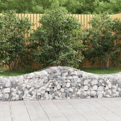 vidaXL Arched Gabion Baskets 15 pcs 200x50x40/60 cm Galvanised Iron