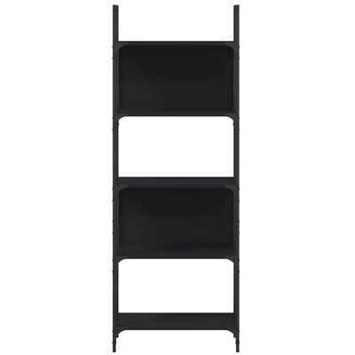 vidaXL Bookshelf 5-Tier Black 60.5x24x166.5 cm Engineered Wood