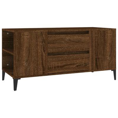 vidaXL TV Cabinet Brown Oak 102x44.5x50 cm Engineered Wood