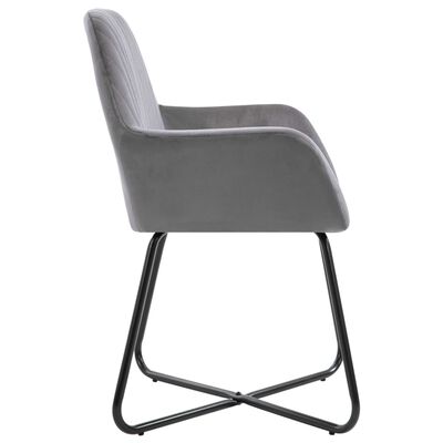 vidaXL Dining Chairs 2 pcs Grey Velvet