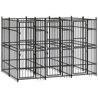 vidaXL Outdoor Dog Kennel Steel 5.53 m²