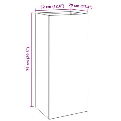 vidaXL Planter Anthracite 32x29x75 cm Cold-rolled Steel