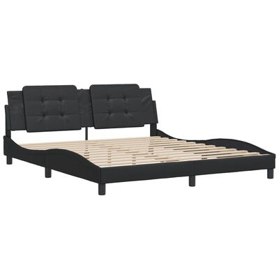 vidaXL Bed Frame without Mattress Black 180x200 cm Super King Faux Leather