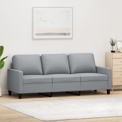 vidaXL 3-Seater Sofa Light Grey 180 cm Fabric