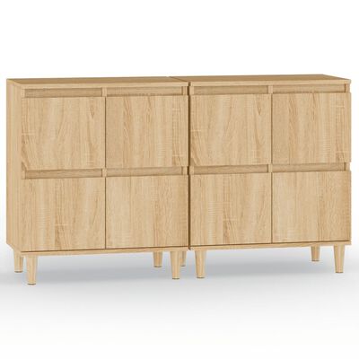 vidaXL Sideboards 2 pcs Sonoma Oak 60x35x70 cm Engineered Wood