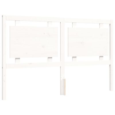 vidaXL Bed Frame without Mattress White King Size Solid Wood