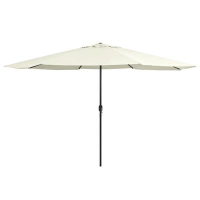 vidaXL Garden Parasol with Metal Pole 390 cm Sand White