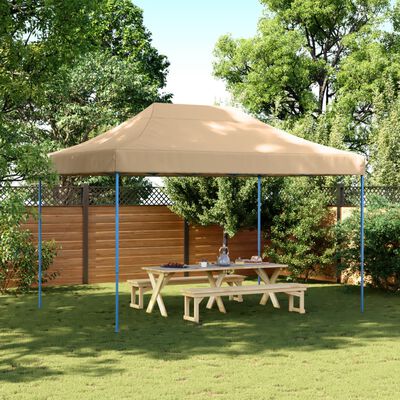 vidaXL Foldable Party Tent Pop-Up Beige 410x279x315 cm