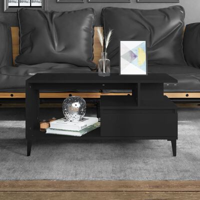 vidaXL Coffee Table Black 90x49x45 cm Engineered Wood