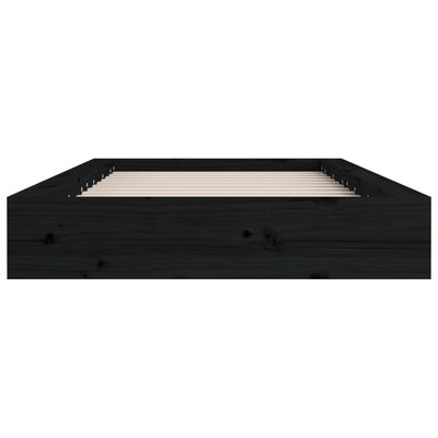 vidaXL Bed Frame without Mattress Black 135x190 cm Double Solid Wood