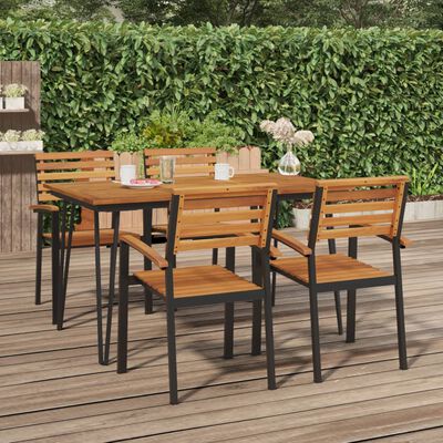 vidaXL Garden Table with Hairpin Legs 140x80x75 cm Solid Wood Acacia