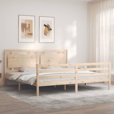 vidaXL Bed Frame without Mattress Super King Size Solid Wood