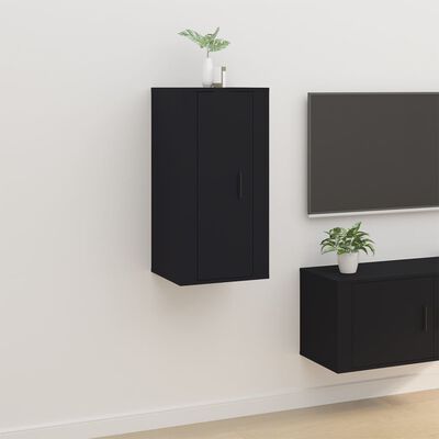 vidaXL Wall Mounted TV Cabinet Black 40x34,5x80 cm