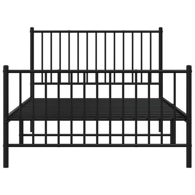 vidaXL Metal Bed Frame without Mattress with Footboard Black 107x203 cm