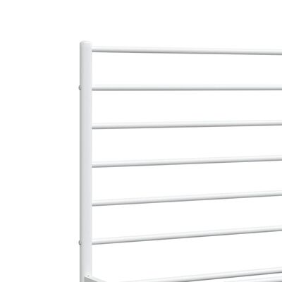 vidaXL Metal Bed Frame without Mattress with Footboard White 150x200 cm King Size