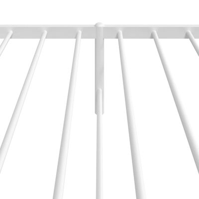 vidaXL Metal Bed Frame without Mattress with Headboard White 107x203 cm