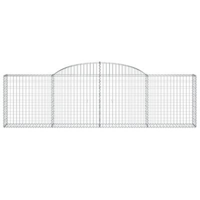 vidaXL Arched Gabion Baskets 11 pcs 300x30x80/100 cm Galvanised Iron