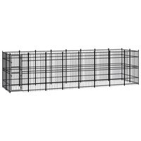 vidaXL Outdoor Dog Kennel Steel 14.75 m²