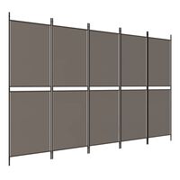 vidaXL 5-Panel Room Divider Anthracite 250x220 cm Fabric