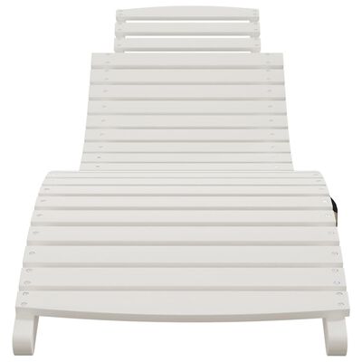 vidaXL Sun Lounger White 184x55x64 cm Solid Wood Acacia