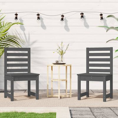 vidaXL Garden Chairs 2 pcs 50x48x91.5 cm Grey Solid Wood Pine