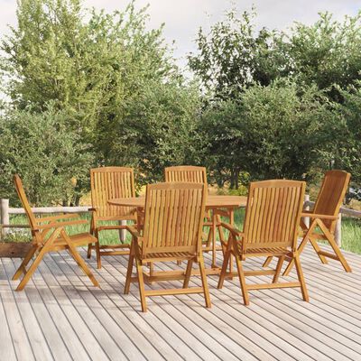 vidaXL 7 Piece Garden Dining Set Solid Wood Teak