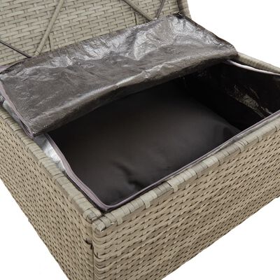 vidaXL 3 Piece Garden Lounge Set with Cushions Grey Poly Rattan