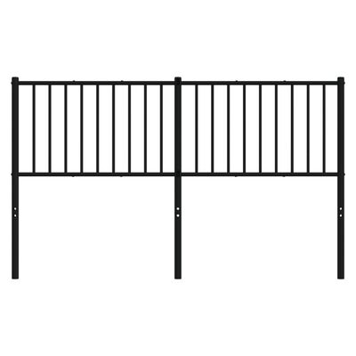 vidaXL Metal Headboard Black 150 cm