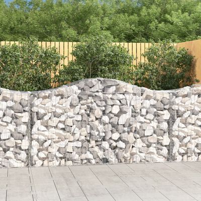 vidaXL Arched Gabion Baskets 2 pcs 200x50x100/120 cm Galvanised Iron