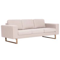 vidaXL 3-Seater Sofa Fabric Cream