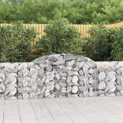 vidaXL Arched Gabion Baskets 17 pcs 300x30x80/100 cm Galvanised Iron