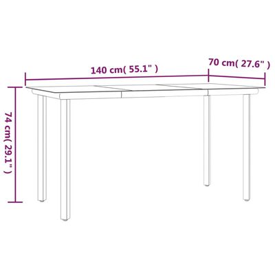 vidaXL 5 Piece Garden Dining Set Black Steel and Textilene