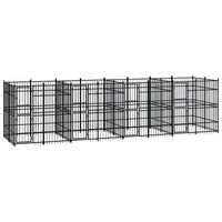 vidaXL Outdoor Dog Kennel Steel 14.75 m²