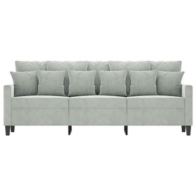 vidaXL 3-Seater Sofa Light Grey 180 cm Velvet