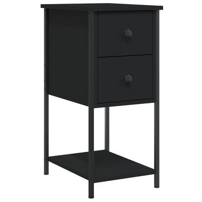 vidaXL Bedside Cabinets 2 pcs Black 32x42x70 cm Engineered Wood