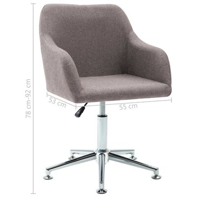 vidaXL Swivel Office Chair Taupe Fabric