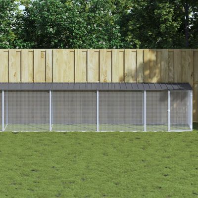 vidaXL Chicken Cage with Roof Anthracite 1003x98x90 cm Galvanised Steel