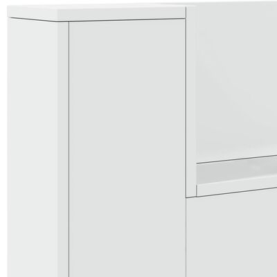vidaXL Headboard Cabinet with LED White 220x16.5x103.5 cm
