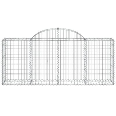 vidaXL Arched Gabion Baskets 10 pcs 200x50x80/100 cm Galvanised Iron